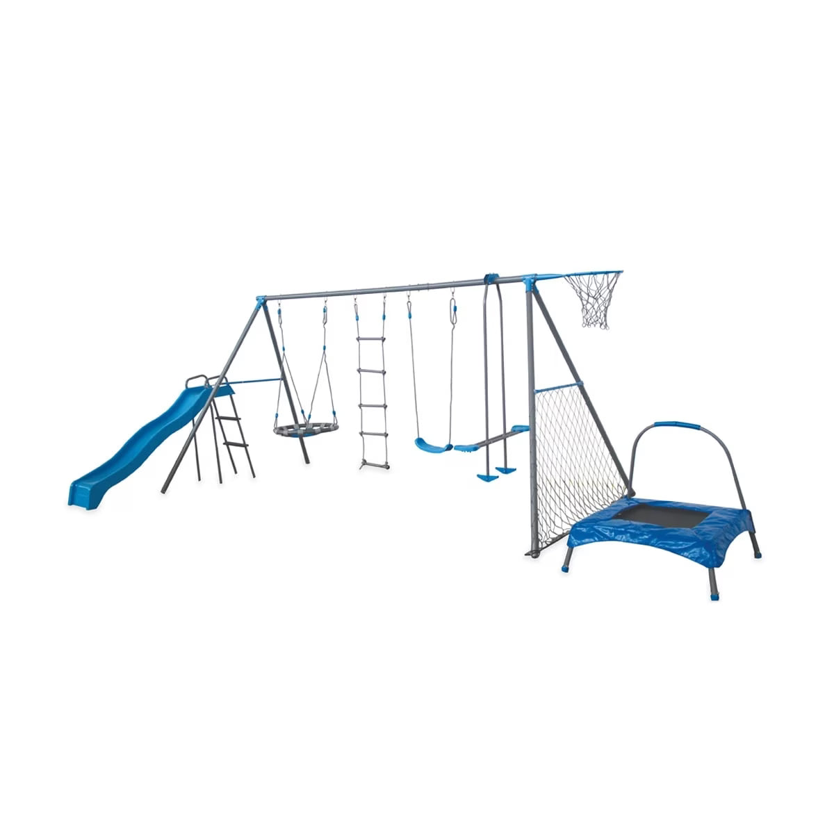 8 Station Swing Set Kids Outdoor Playground Swings Slide Climbing Frame