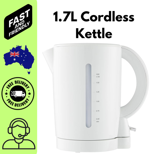 1.7L Cordless Electric Kettle Fast Boil Jug Stainless Steel 2200W