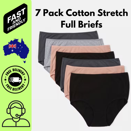 7 Pack Women’s Cotton Stretch Full Briefs Underwear Comfortable Soft Size