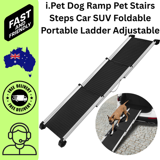 i.Pet Dog Ramp Foldable Pet Stairs Car SUV Portable Adjustable Ladder