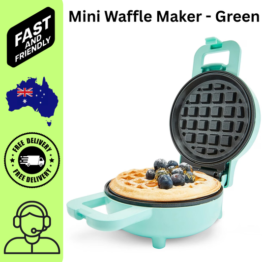 Mini Waffle Maker Green Non Stick Compact Breakfast Maker Portable