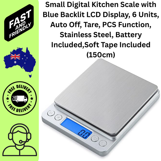 Digital Kitchen Scale 3kg 0.1g Precision Food Scale LCD Tare Stainless