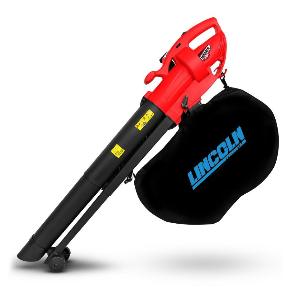 Lincoln 3000W Electric Blower Vacuum Variable Speed Garden Leaf Blower