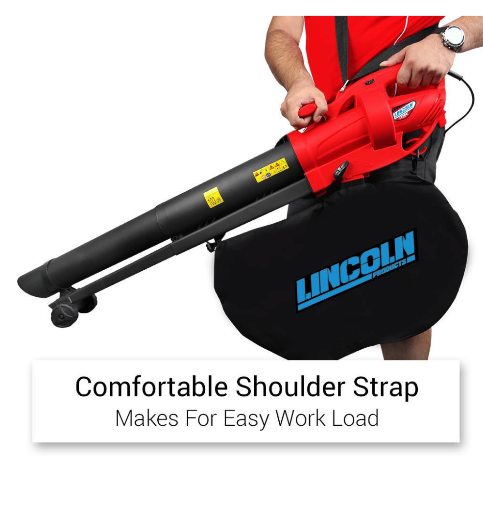 Lincoln 3000W Electric Blower Vacuum Variable Speed Garden Leaf Blower