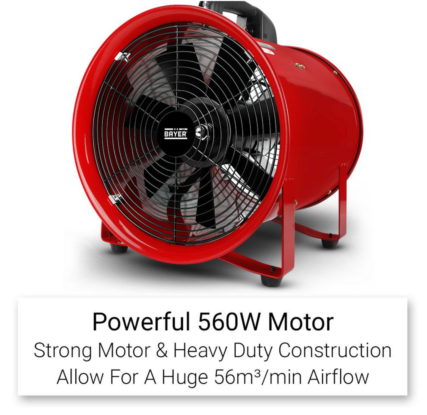 Bayer 560W 12" Extractor Fan Ventilation Kit 305mm with 5m Hose Heavy Duty